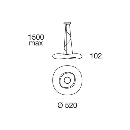 Linea Light 8005 - Led Dimmable κρεμαστό φωτιστικό οροφής MR. MAGOO LED/23W/230V διάμετρος 52 cm