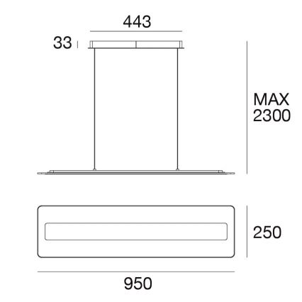 Linea Light 8936 -Κρεμαστό φωτιστικό οροφής LED ράγα ANTILE LED/45W/230V CRI 90 λευκό