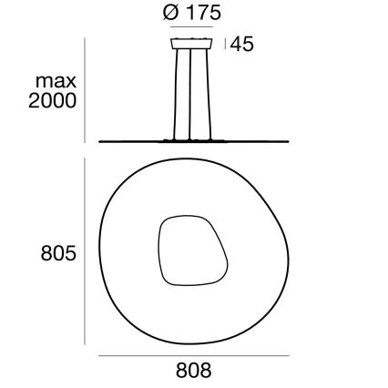 Linea Light 90349 - Πολύφωτο LED με συρματόσχοινο ANTIGUA LED/46W/230V 80,8 cm CRI 90 λευκό