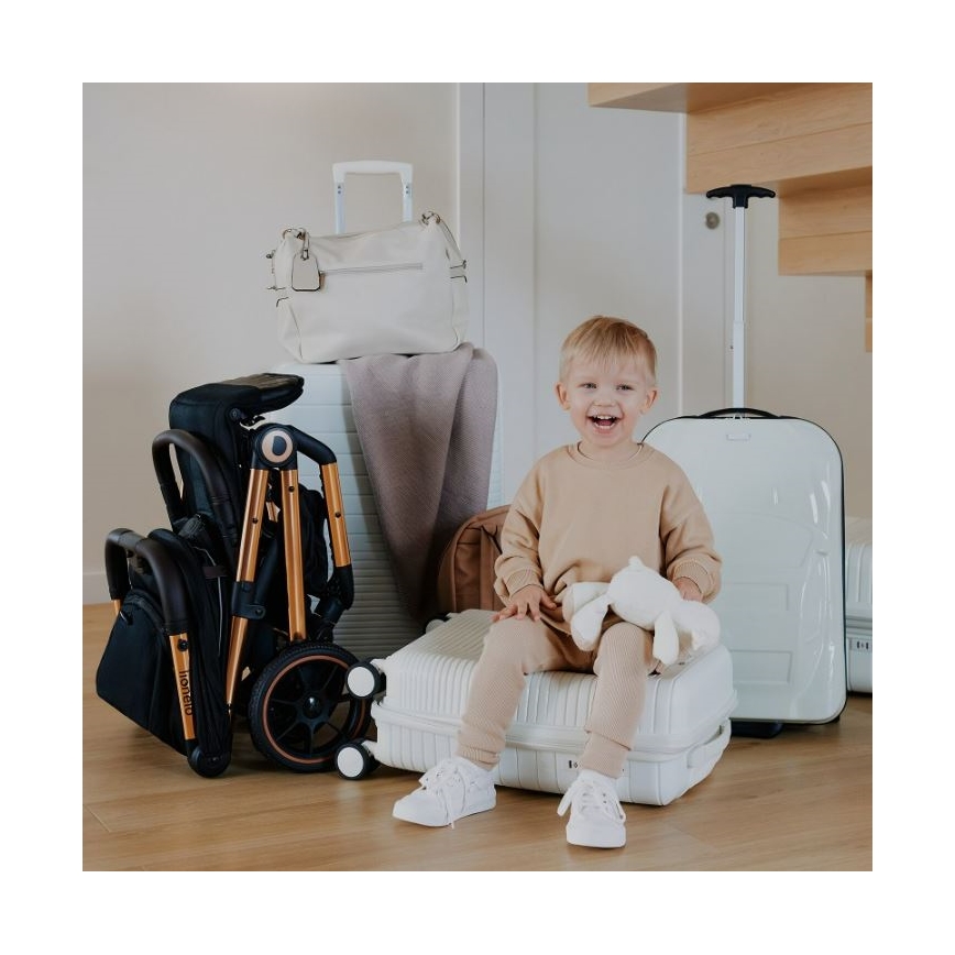 Lionelo - Αθλητικό καρότσι CLOE σε μαύρο/μπλε/χρυσό