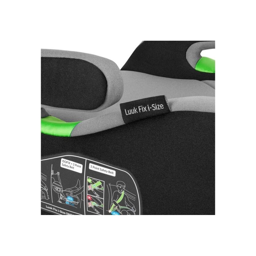 Lionelo - Ανυψωτικό κάθισμα αυτοκινήτου LUUK FIX i-Size 125-150 cm μαύρο/γκρι