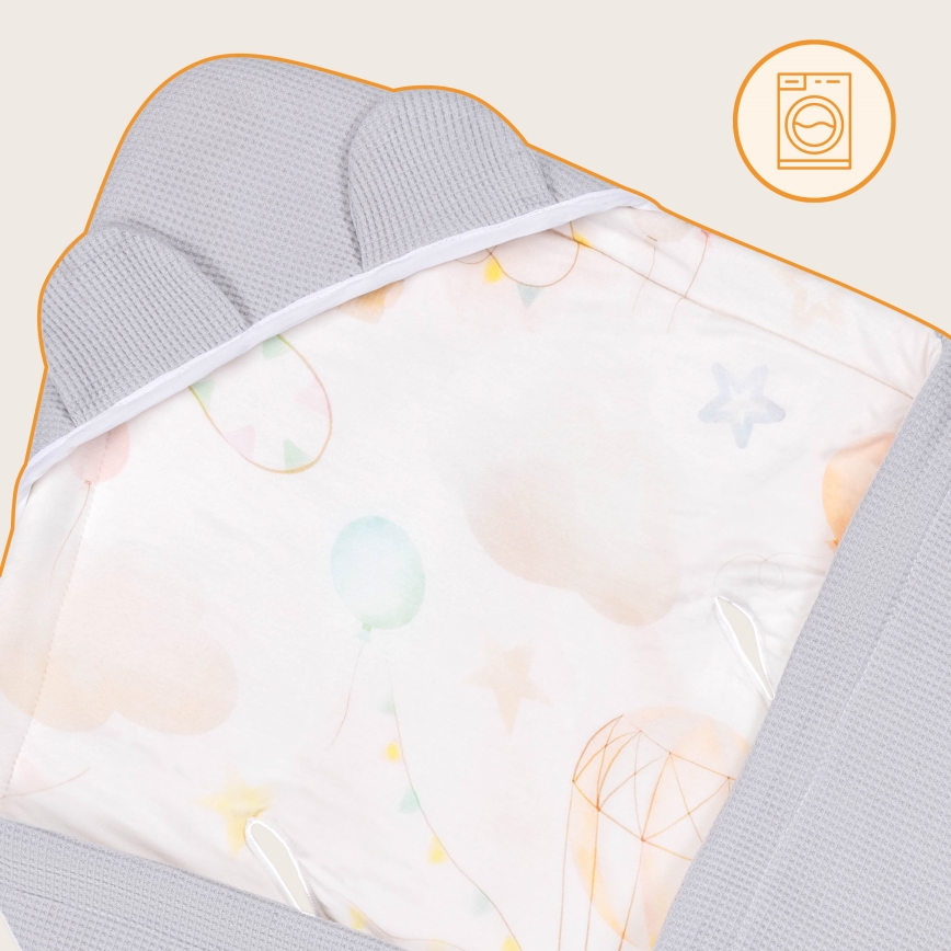 Lionelo - Φάσκιωμα για παιδικό κάθισμα TRAVEL SWADDLE 90x90 cm, Γκρι (Balloon)