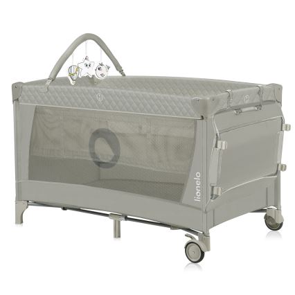 Lionelo - Φορητή ταξιδιωτική κούνια FLOWER Cappuccino