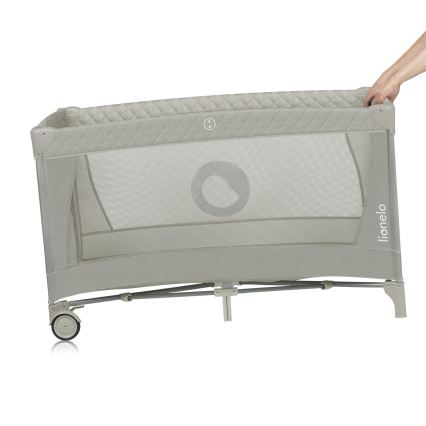 Lionelo - Φορητή ταξιδιωτική κούνια FLOWER Cappuccino