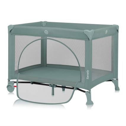 Lionelo - Φορητή ταξιδιωτική κούνια LAURA σε χρώμα φασκόμηλου