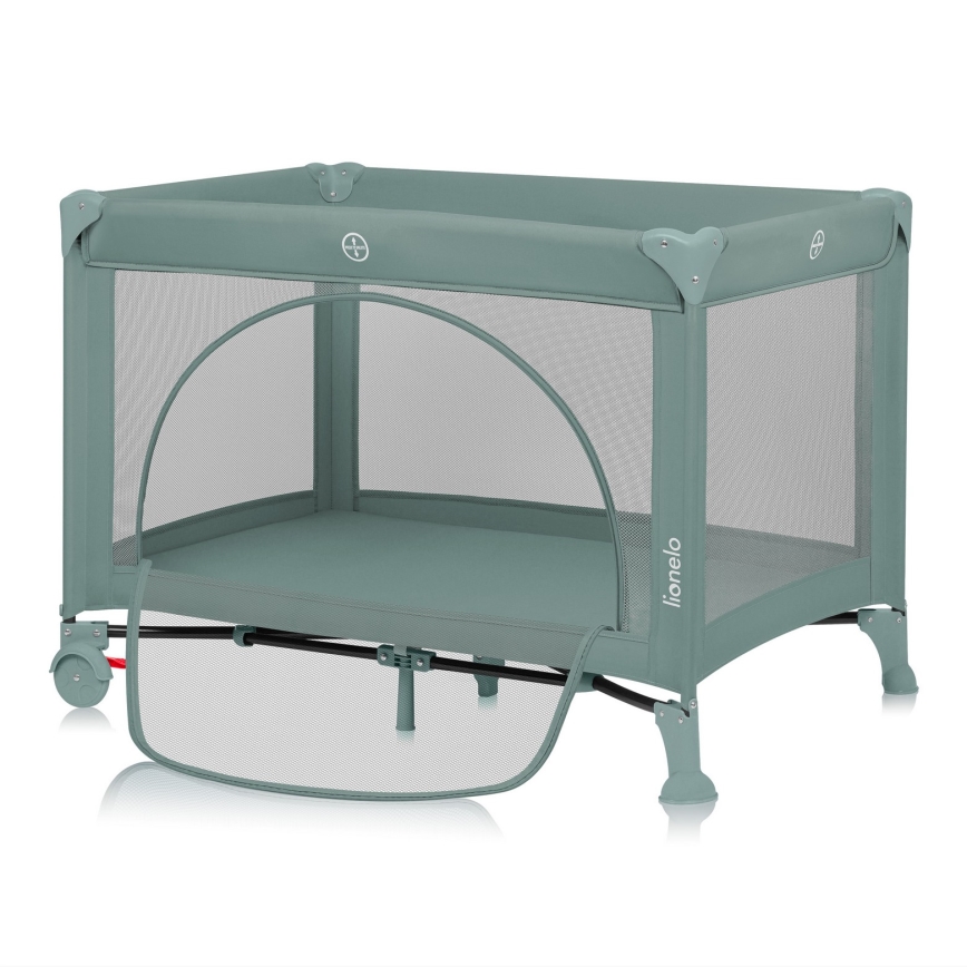 Lionelo - Φορητή ταξιδιωτική κούνια LAURA σε χρώμα φασκόμηλου