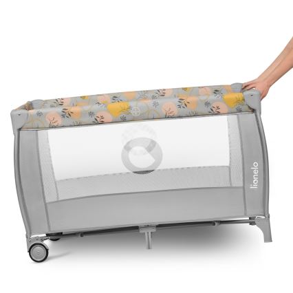 Lionelo - Φορητή ταξιδιωτική κούνια STEFI PLUS Ροζ/Κίτρινο