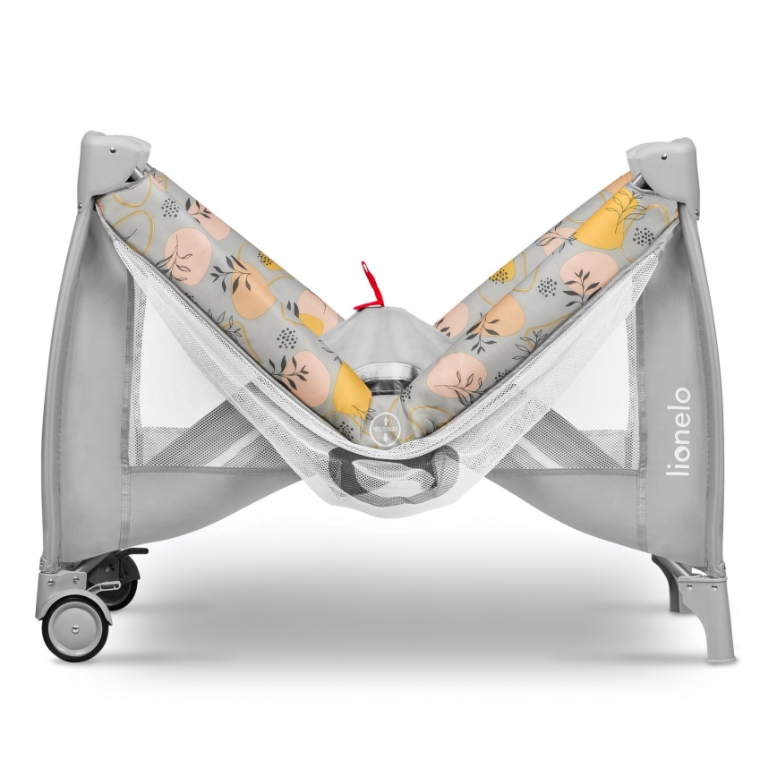 Lionelo - Φορητή ταξιδιωτική κούνια STEFI PLUS Ροζ/Κίτρινο