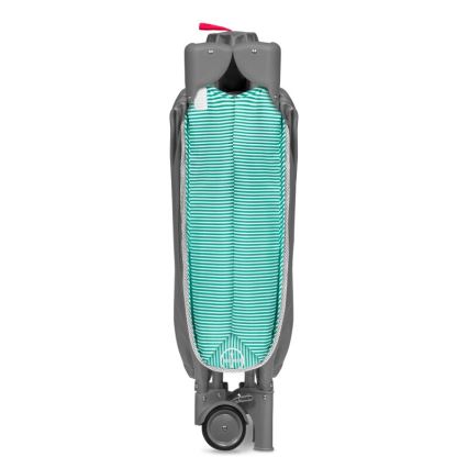 Lionelo - Φορητή ταξιδιωτική κούνια SVEN PLUS γκρι/τιρκουάζ