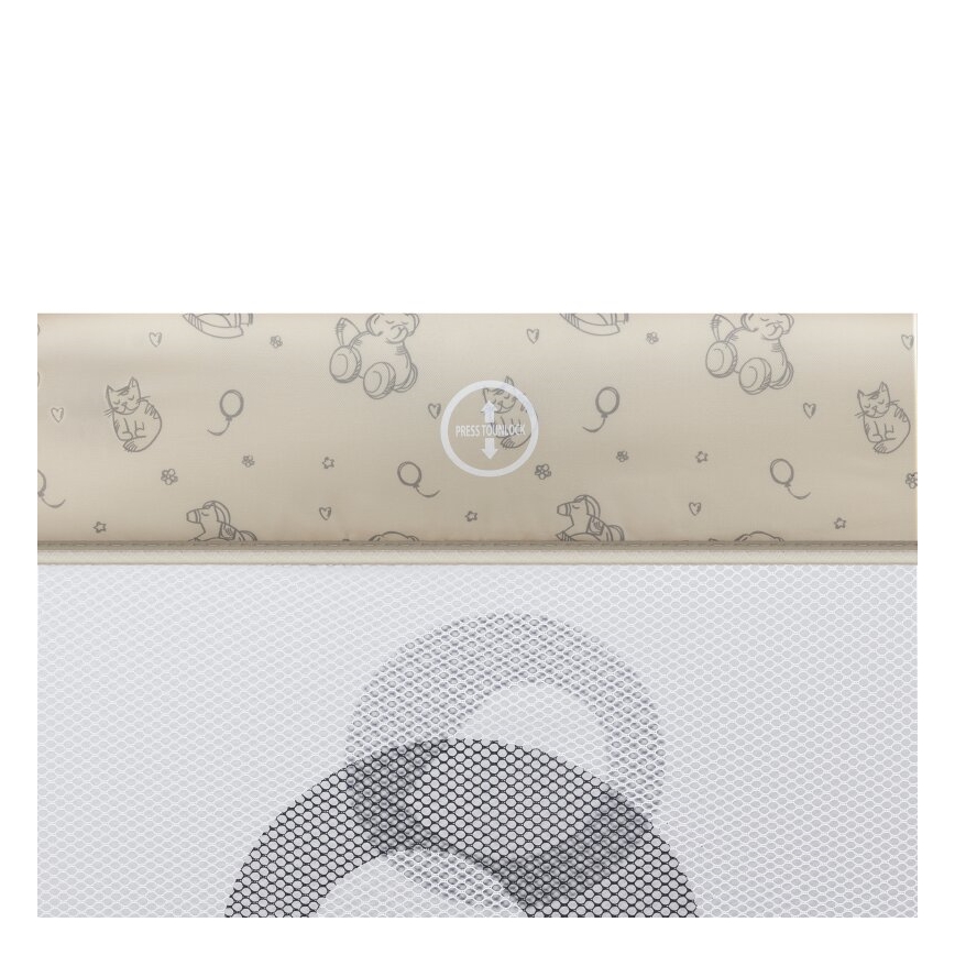 Lionelo - Φορητό κρεβατάκι ταξιδίου SVEN PLUS σε μπεζ χρώμα