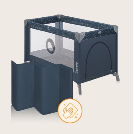 Lionelo - Φορητό παρκοκρέβατο STEFI Blue Grey