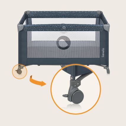 Lionelo - Φορητό παρκοκρέβατο STEFI Blue Grey