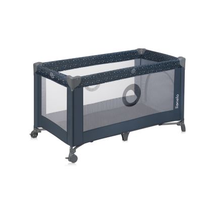 Lionelo - Φορητό παρκοκρέβατο STEFI Blue Grey