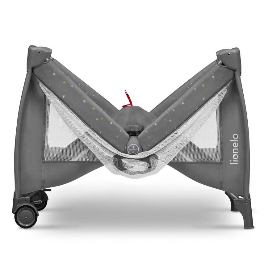 Lionelo - Φορητό παρκοκρέβατο STEFI PLUS Γκρι Πολύχρωμο