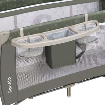 Lionelo - Φορητό παρκοκρέβατο SVEN PLUS Μπεζ/Ελιά