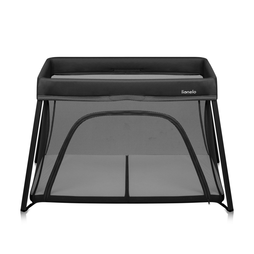 Lionelo - Φορητό ταξιδιωτικό παρκοκρέβατο 3-σε-1 ALICE Μαύρο