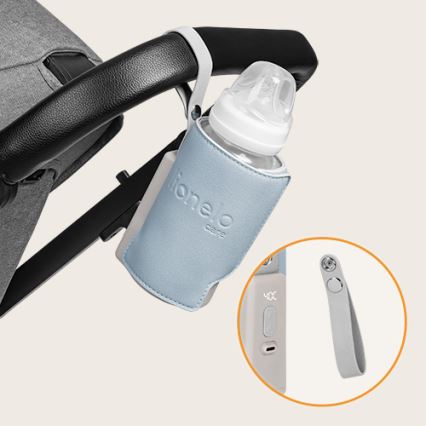 Lionelo - Φορητός επαναφορτιζόμενος θερμαντήρας μπιμπερό THERMUP GO PLUS 10W/5V μπλε/γκρι