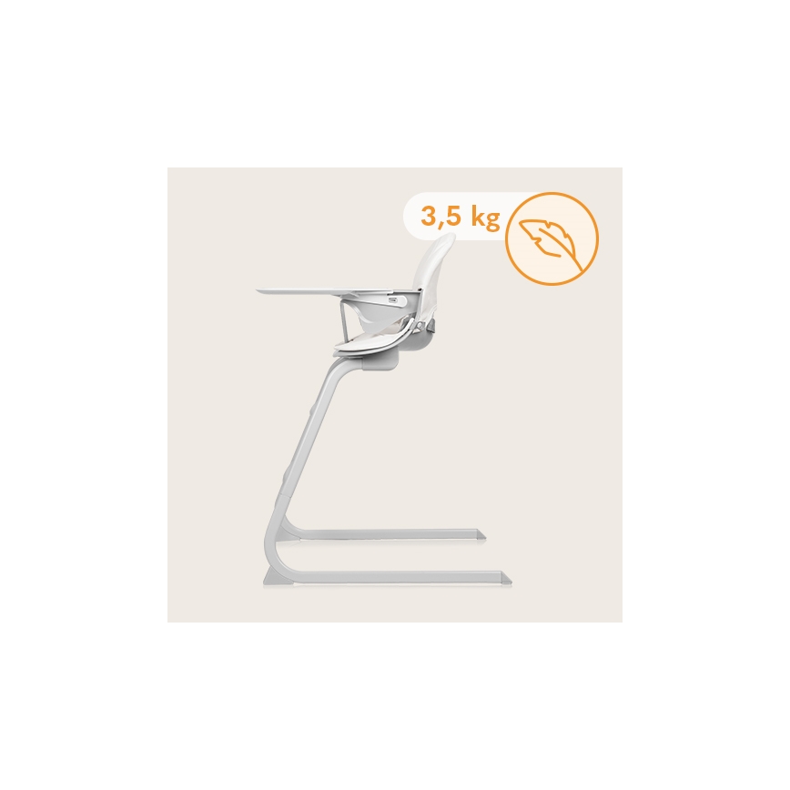 Lionelo - Καρεκλάκι φαγητού 2σε1 DALIA λευκό/γκρι