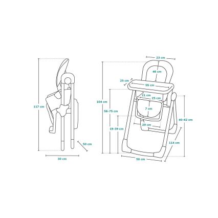 Lionelo - Καρεκλάκι φαγητού LINN PLUS λευκό/μπεζ