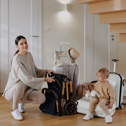 Lionelo - Καροτσάκι CLOE μαύρο/χρυσό