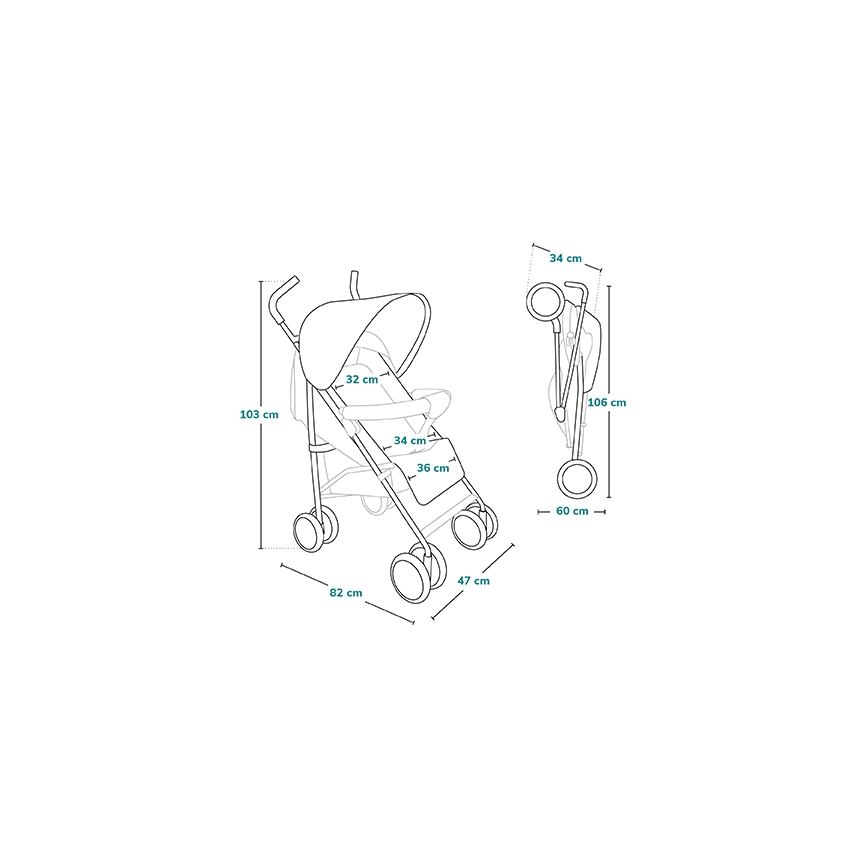 Lionelo - Καρότσι τύπου ομπρέλα ELIA πράσινο