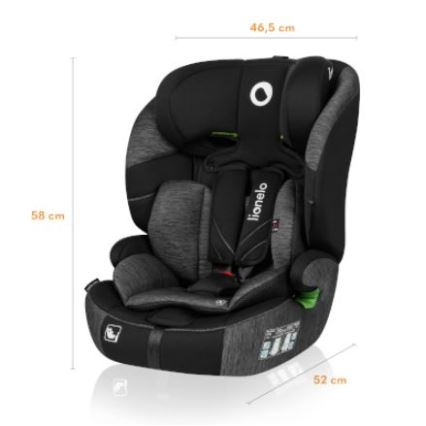 Lionelo - Κάθισμα αυτοκινήτου LEVI ONE i-Size 76-150 cm μαύρο/γκρι