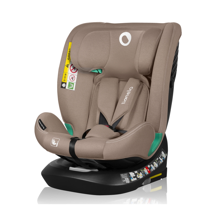 Lionelo - Περιστρεφόμενο παιδικό κάθισμα αυτοκινήτου με βάση BASTIAAN ONE i-Size 40-150 cm Beige Sand