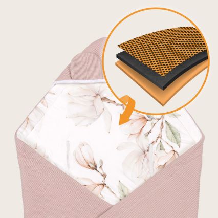 Lionelo - Κουβερτάκι για παιδικό κάθισμα αυτοκινήτου TRAVEL SWADDLE 90x90 cm Μπεζ Μαγνόλια