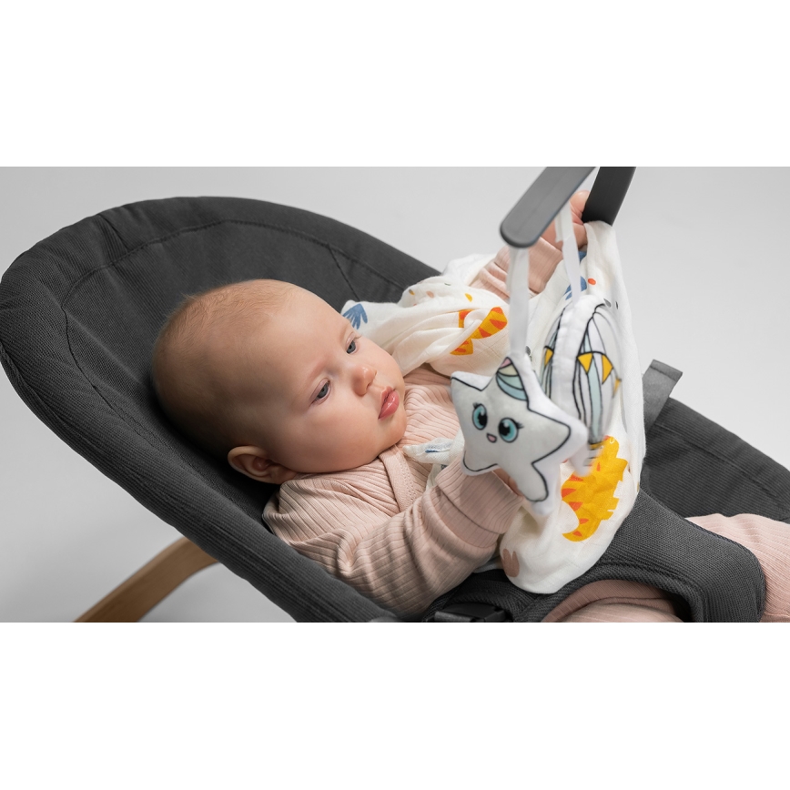 Lionelo - Κούνια μωρού JUNE ανθρακί