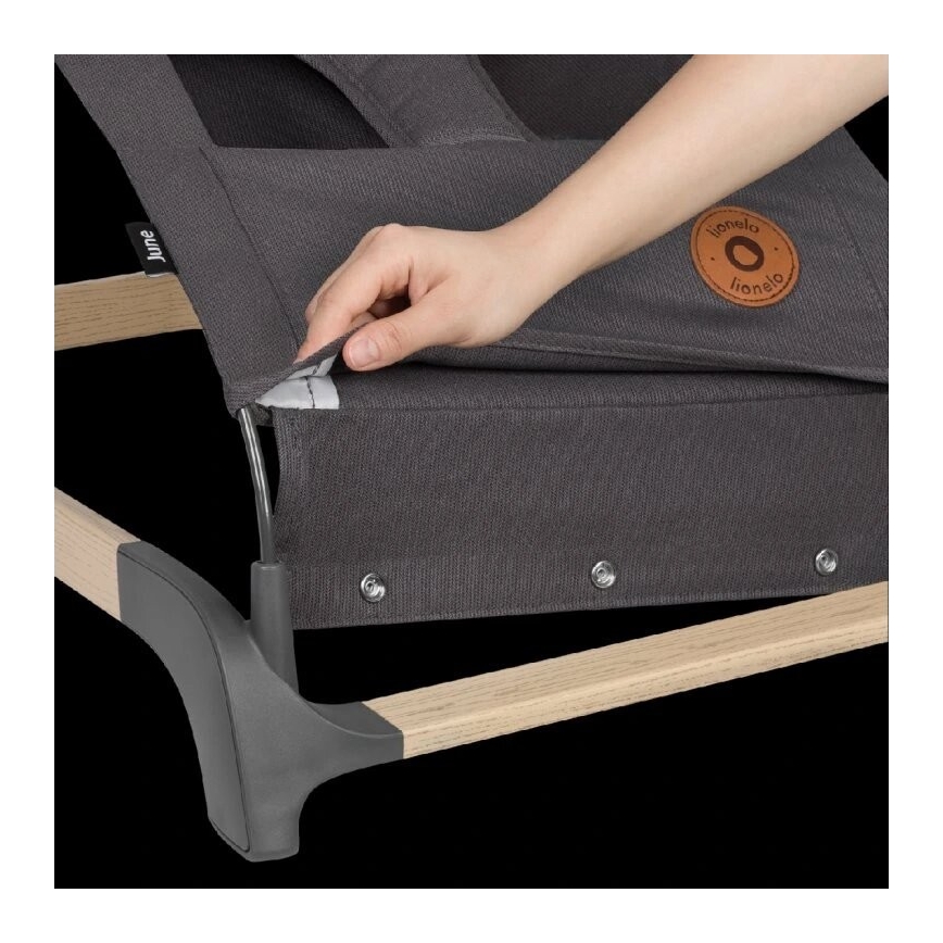 Lionelo - Κούνια μωρού JUNE ανθρακί