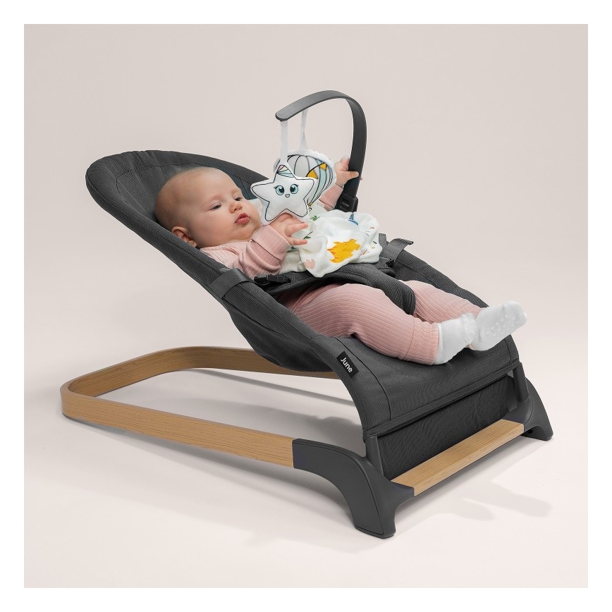 Lionelo - Κούνια μωρού JUNE γκρι