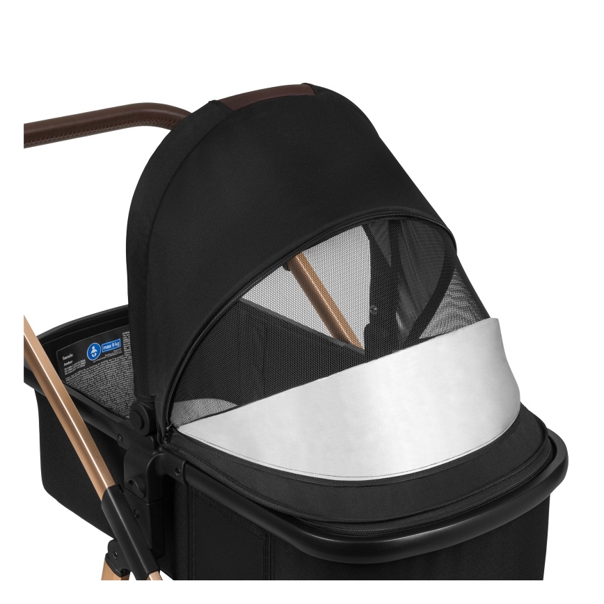 Lionelo - Συνδυαστικό καρότσι 2 σε 1 AMBER Black Onyx