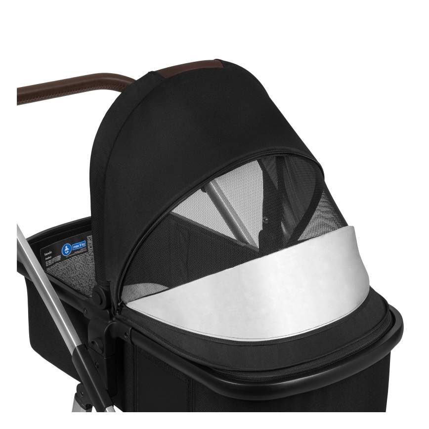 Lionelo - Συνδυαστικό καρότσι 3-σε-1 AMBER Μαύρο/Ασημί