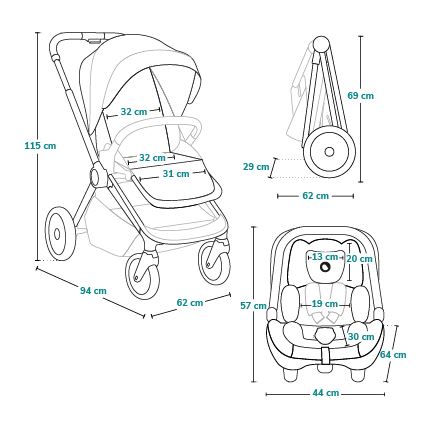 Lionelo - Συνδυαστικό καρότσι 3-σε-1 LAYLA Brown Rust