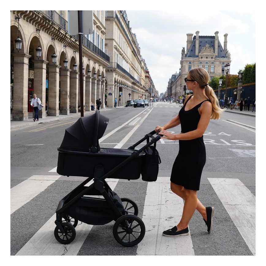 Lionelo - Συνδυαστικό παιδικό καρότσι 2-σε-1 LAYLA Black Onyx