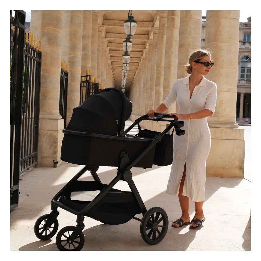 Lionelo - Συνδυαστικό παιδικό καρότσι 2-σε-1 LAYLA Black Onyx