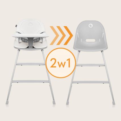 Lionelo - Παιδική καρέκλα φαγητού 2 σε 1 DALIA λευκή/γκρι