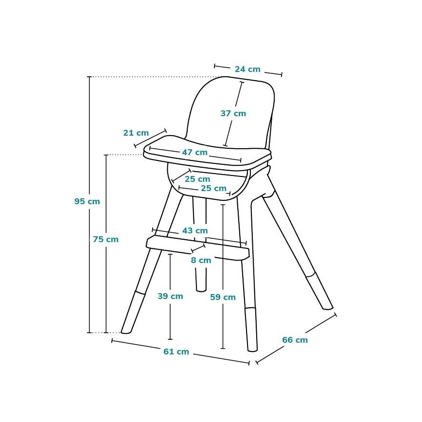 Lionelo - Παιδική καρέκλα φαγητού 2 σε 1 MONA Black Onyx