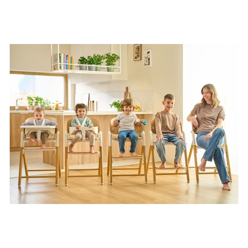 Lionelo - Παιδική καρέκλα φαγητού 3 σε 1 CELIA Grey Wood