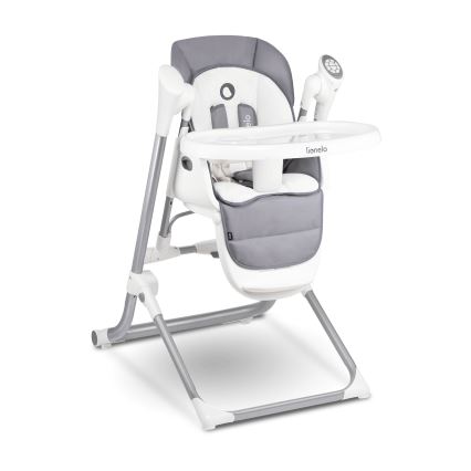 Lionelo - Παιδική καρέκλα φαγητού NILES Γκρι 4xAA