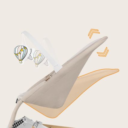 Lionelo - Παιδική κούνια LILAC μπεζ