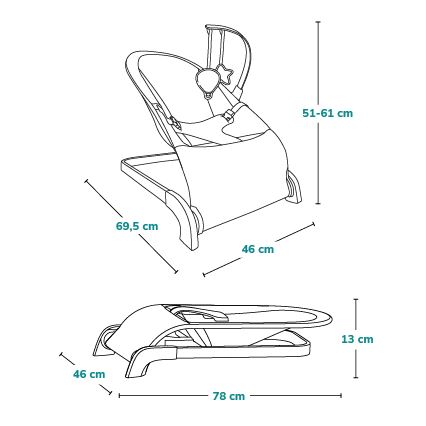 Lionelo - Παιδική κούνια LILAC μπεζ