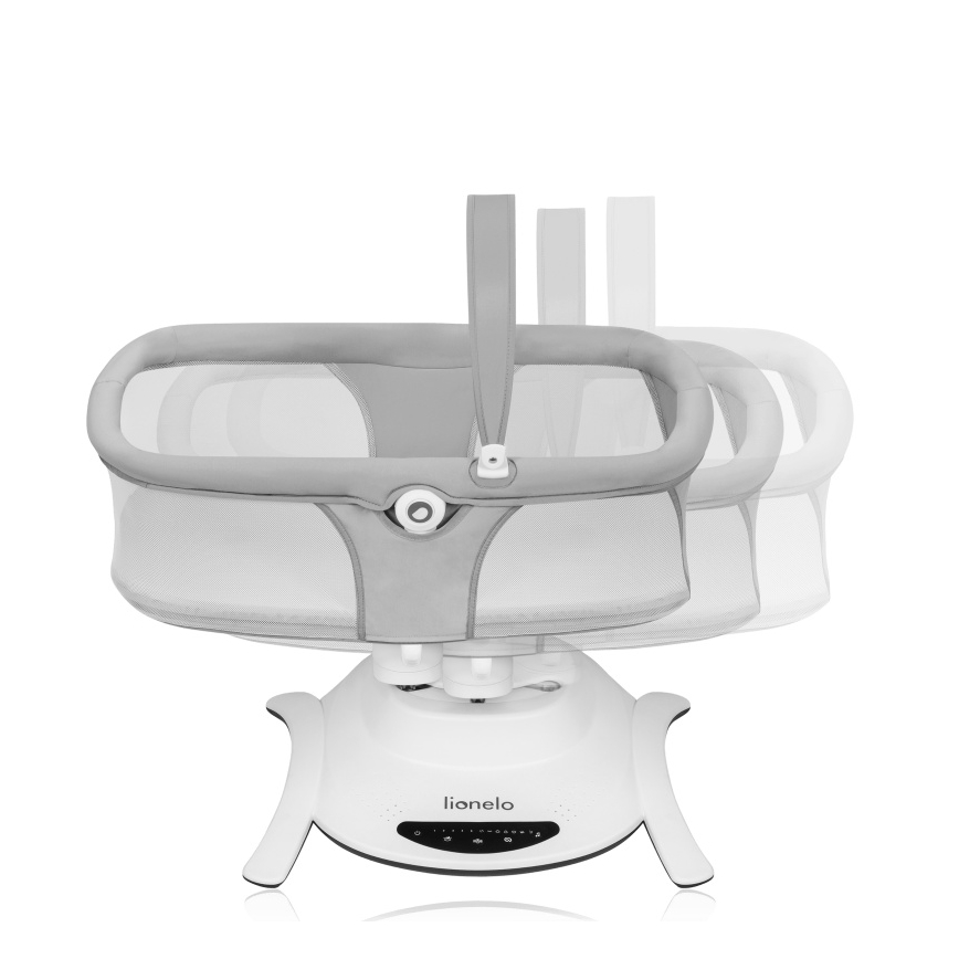 Lionelo - Παιδικό κουνιστό με μελωδία 2-σε-1 BELLA 4xAA Grey Concrete + τηλεχειριστήριο