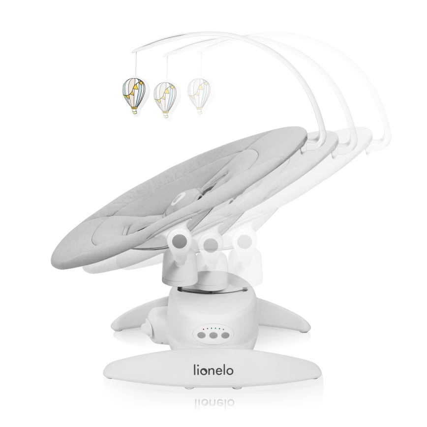 Lionelo - Παιδική κούνια με μελωδία IRIS Γκρι Μπετόν