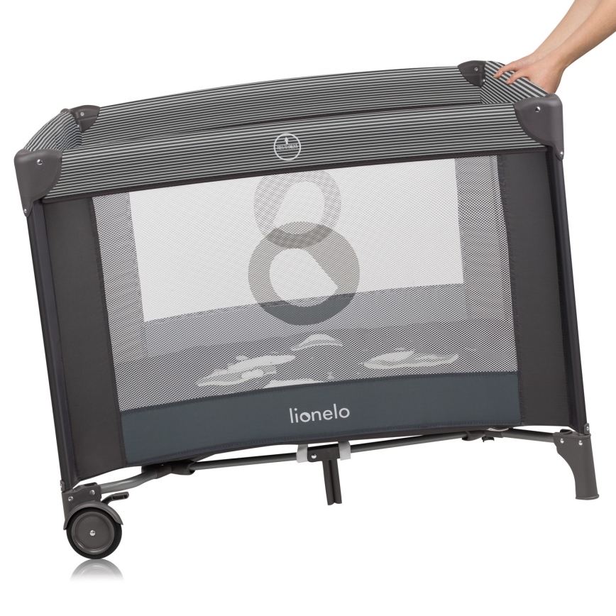 Lionelo - Παιδική περίφραξη BONNIE Grey Scandi