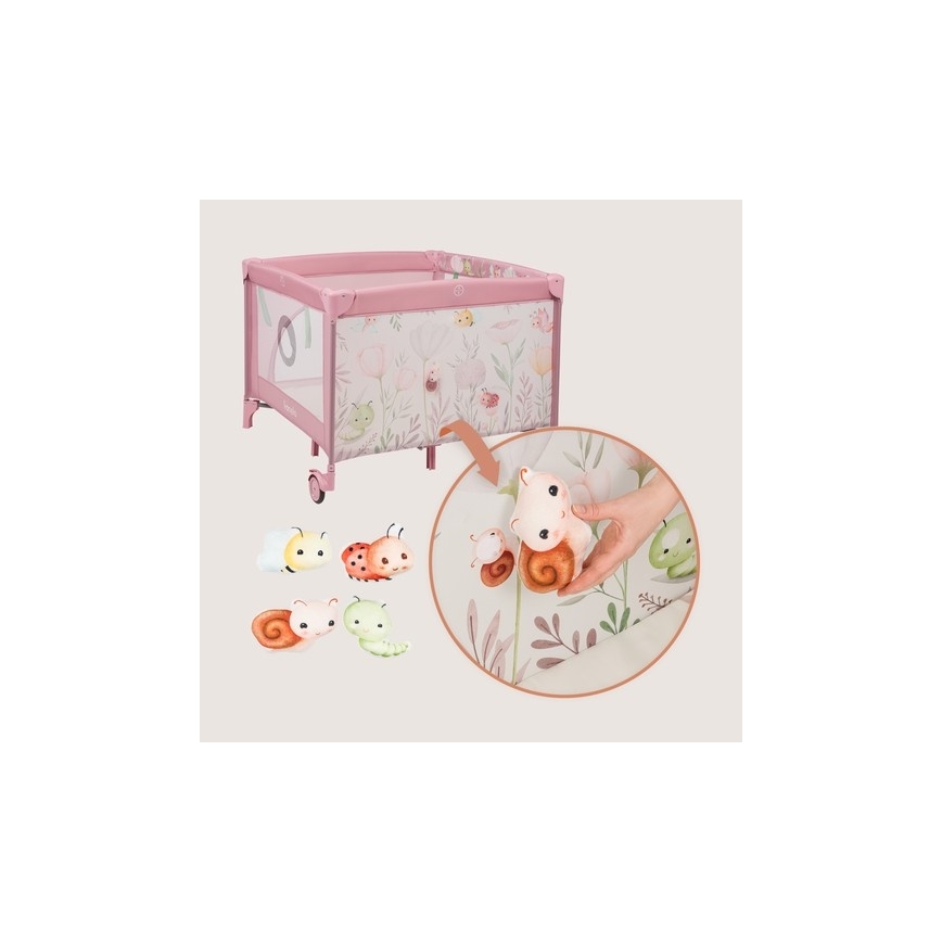 Lionelo - Παιδική περίφραξη MILLE PLUS Ροζ