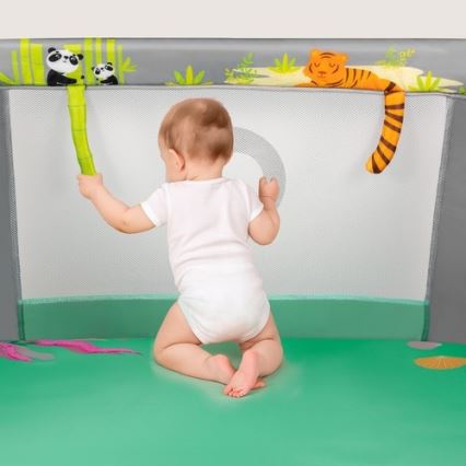 Lionelo - Παιδική περίφραξη MILLE PLUS Γκρι/Πράσινο