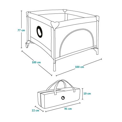 Lionelo - Παιδική περίφραξη MILLE Γκρι Πράσινο