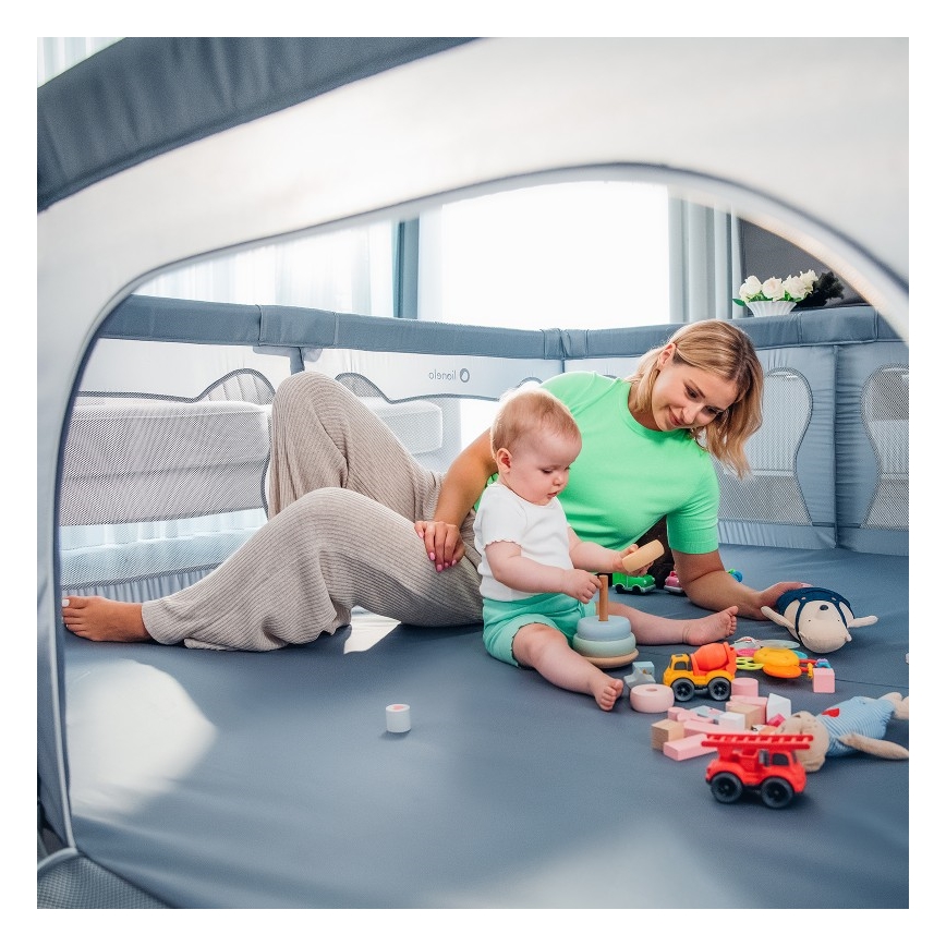 Lionelo - Παιδική περίφραξη WILLOW XL σε γκρι