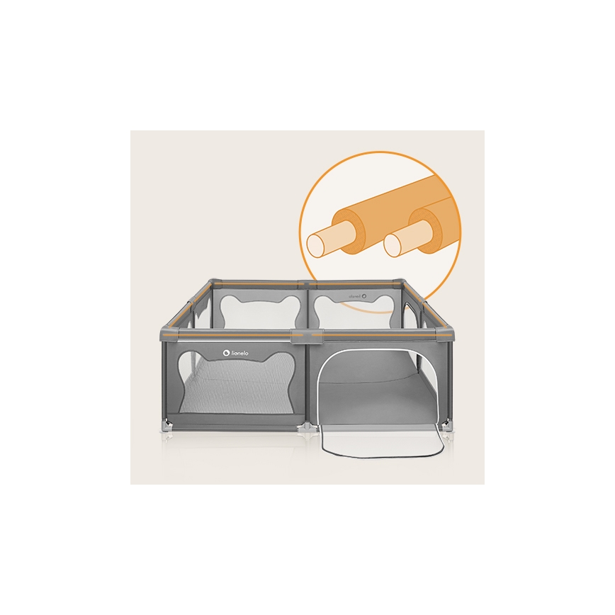 Lionelo - Παιδική περίφραξη WILLOW XL σε γκρι